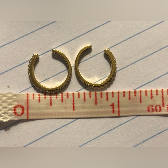 CUFF EARRINGS PAVE SET CZ 1/2 Gold plated - Picture 7 of 7